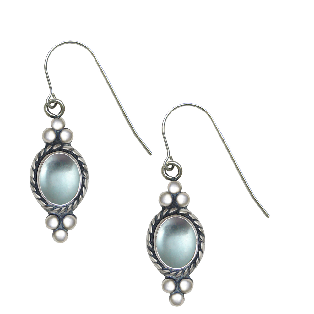 Sterling Silver Blue Topaz Gemstone Drop Dangle Earrings